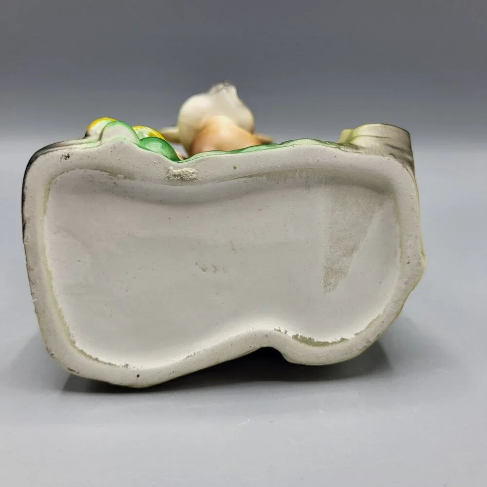 Vintage MCM Bambi Deer Vase Kitchy Planter Deer & Mushrooms Ceramic Table Decor - Picture 9 of 16